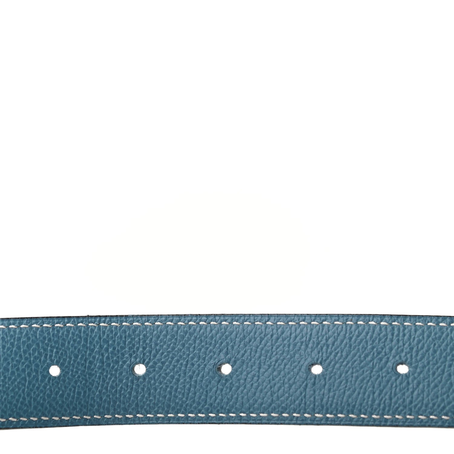Hermes Epsom Swift 32mm Belt Strap 90 Blue Jean White 6 of 8