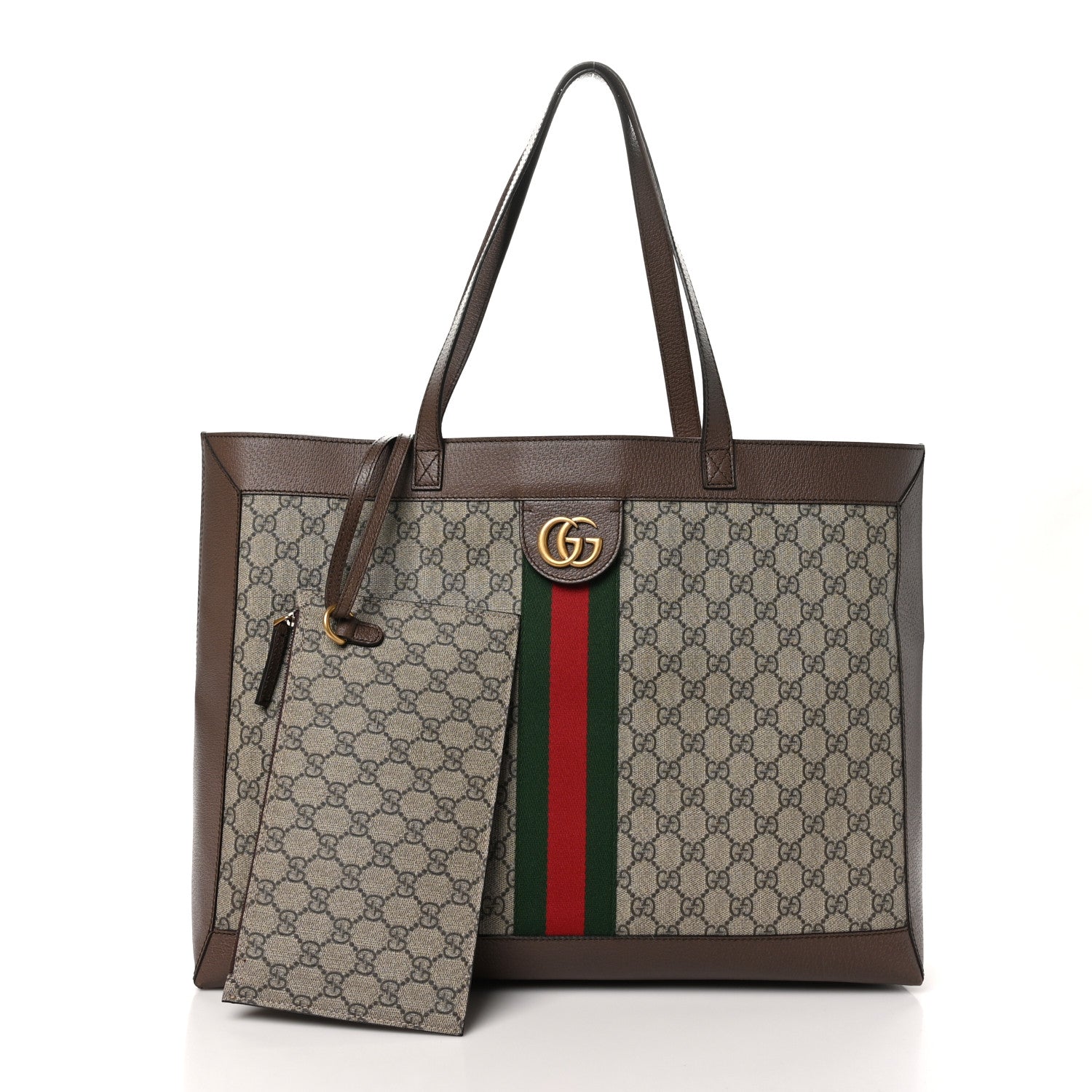 Gucci GG Supreme Monogram Web Ophidia Tote Brown 3 of 11