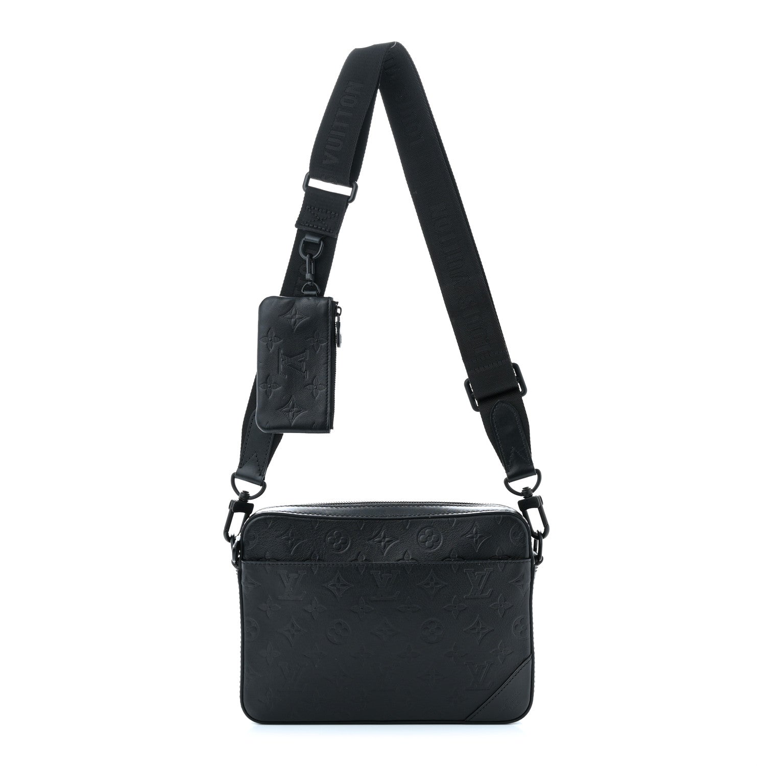 Louis Vuitton Calfskin Monogram Shadow Duo Messenger Black 1 of 10