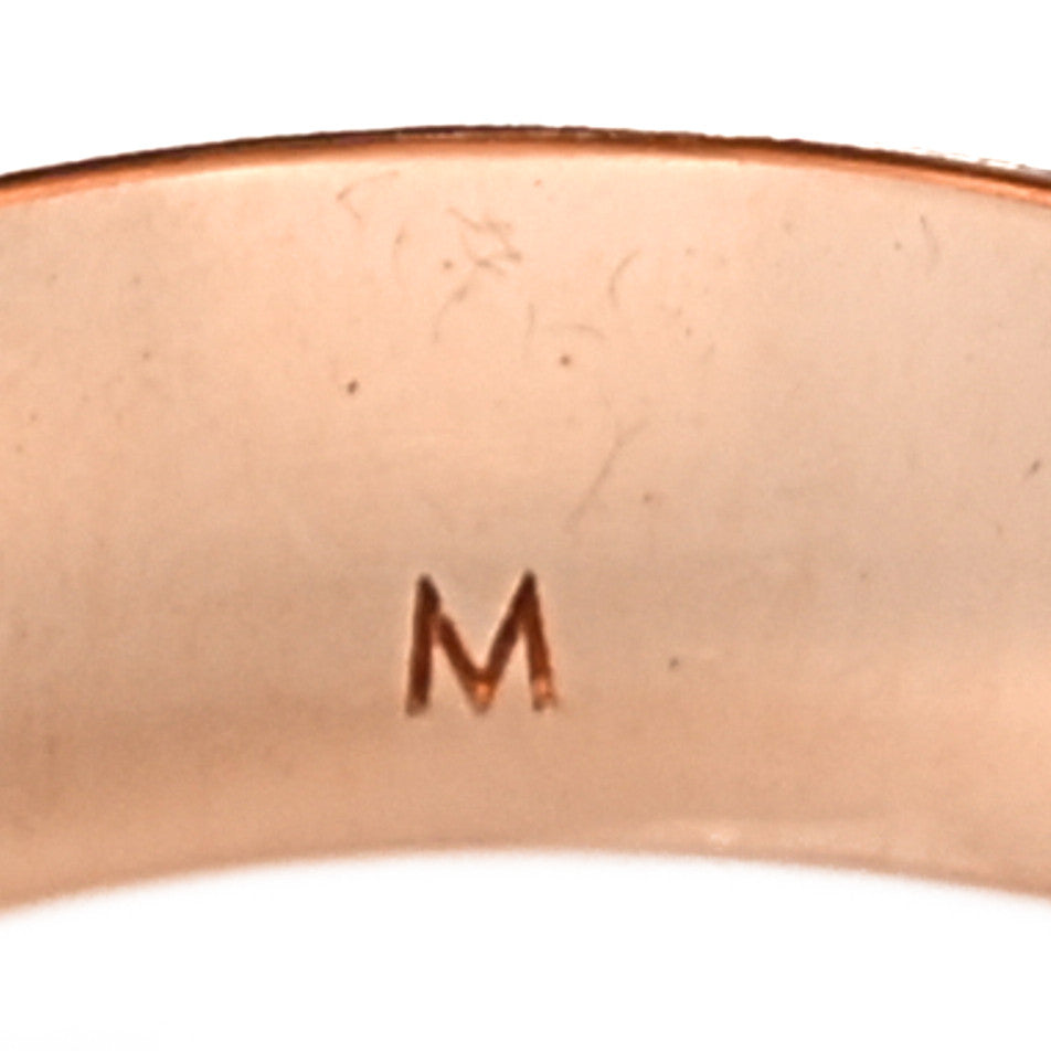 Brass Monogram Engraved Nanogram Ring M Pink Gold