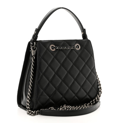 Chanel Caviar Quilted Small CC Bucket Bag Black 2 of 9