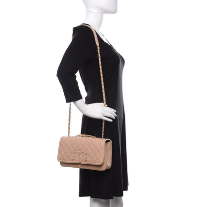 Chanel Caviar Quilted Medium CC Filigree Flap Beige 2 of 11