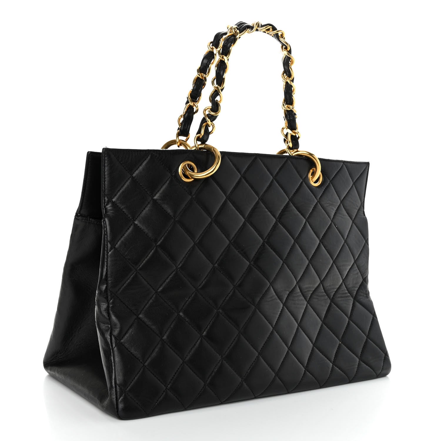 Chanel Lambskin Quilted Grand Shopping Tote GST Black 3 of 10
