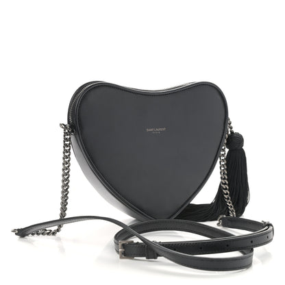 Saint Laurent Calfskin Heart Monogram Crossbody Black 3 of 12