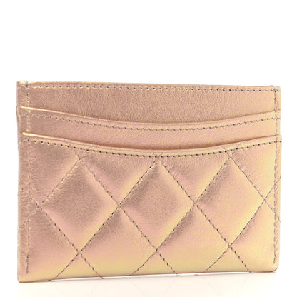 Chanel Iridescent Calfskin Quilted Card Holder Pink 3 of 9