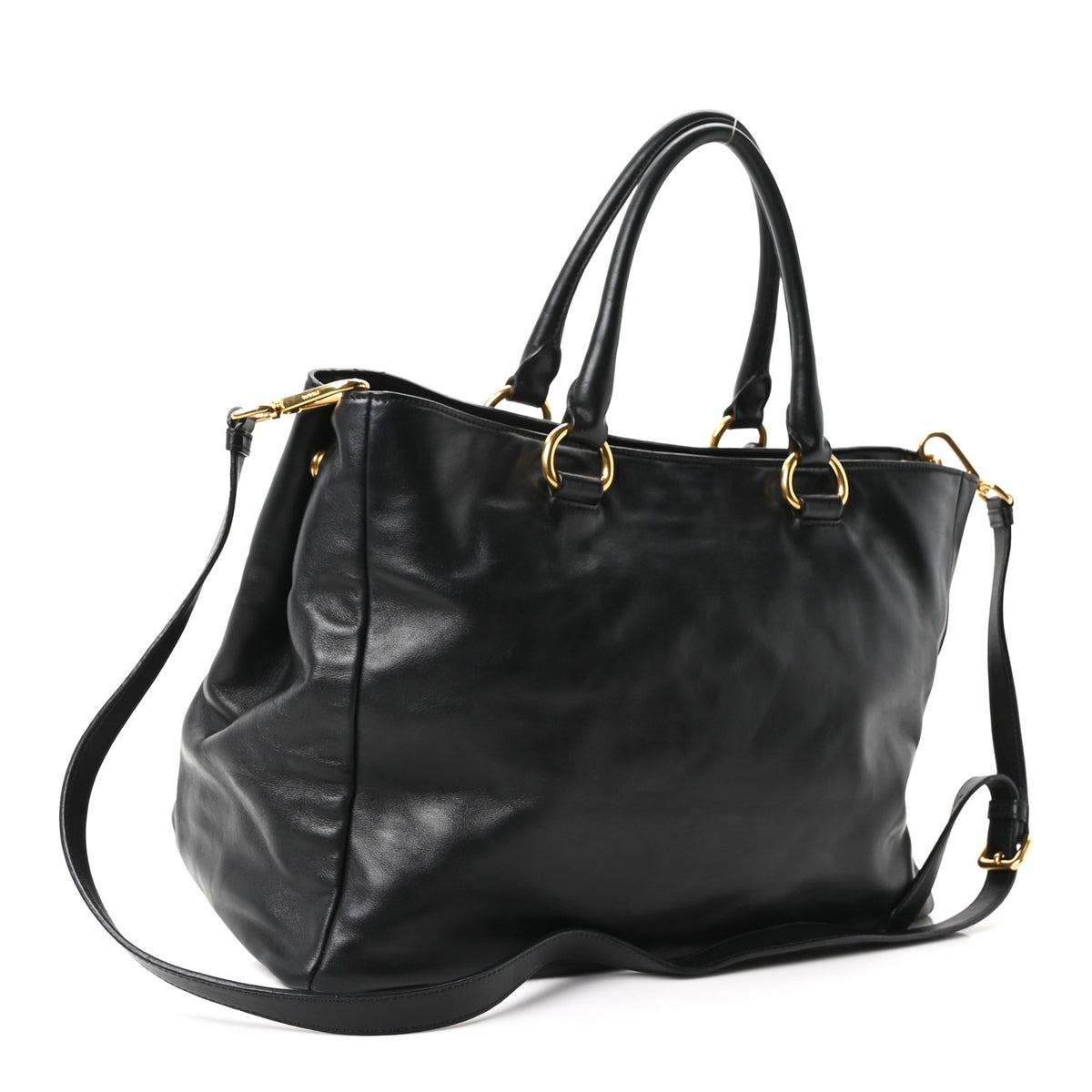 Soft Calf Shopping Tote Black