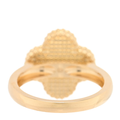 Van Cleef & Arpels 18K Yellow Gold Diamond Mother of Pearl Vintage Alhambra Ring 54 6.75 3 of 4
