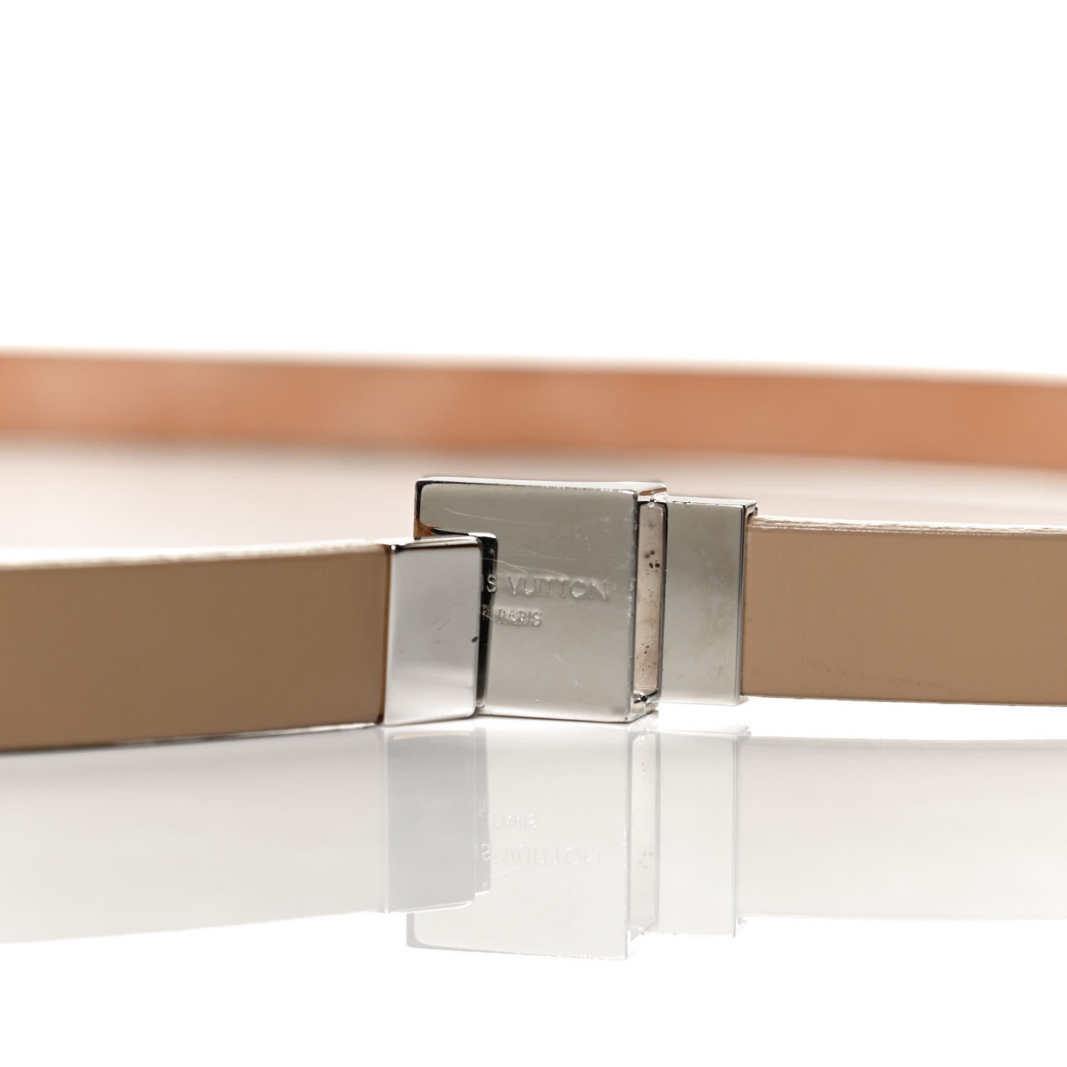 Louis Vuitton Ceinture Belt Gold Buckle 95 Nude 3 of 5