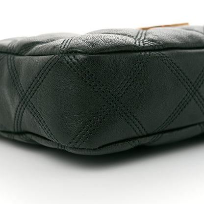Saint Laurent Grained Lambskin Quilted Mini Becky Double Zip Bag Dark Green 10 of 11