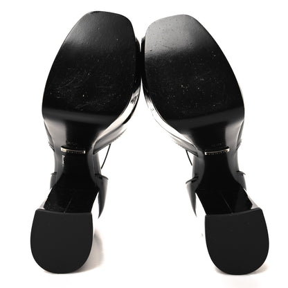 Gucci Patent Crystal Double G Platform Pumps 35.5 Black 5 of 9