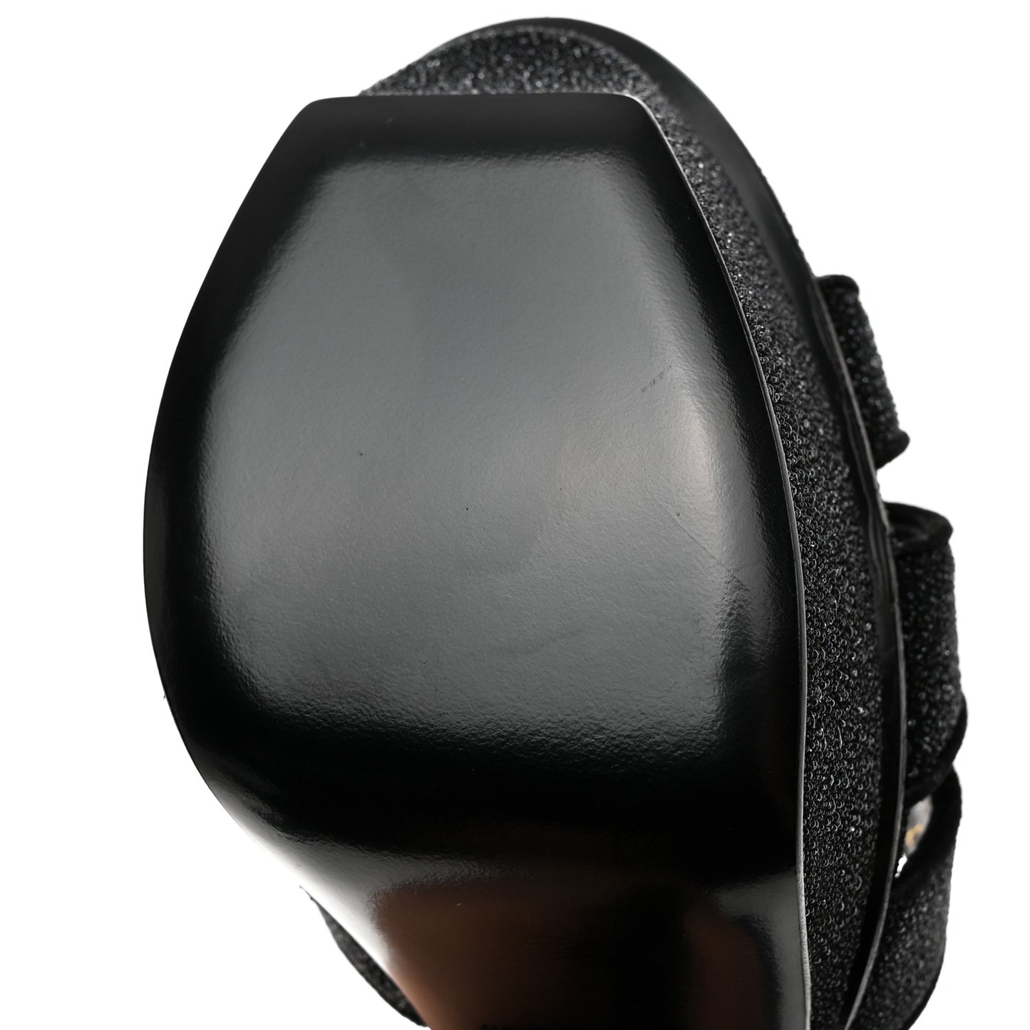 Glitter Effect Calfskin Tribute 75 Platform Sandals 35 Black