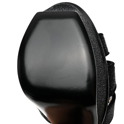 Saint Laurent Glitter Effect Calfskin Tribute 75 Platform Sandals 35 Black 9 of 10