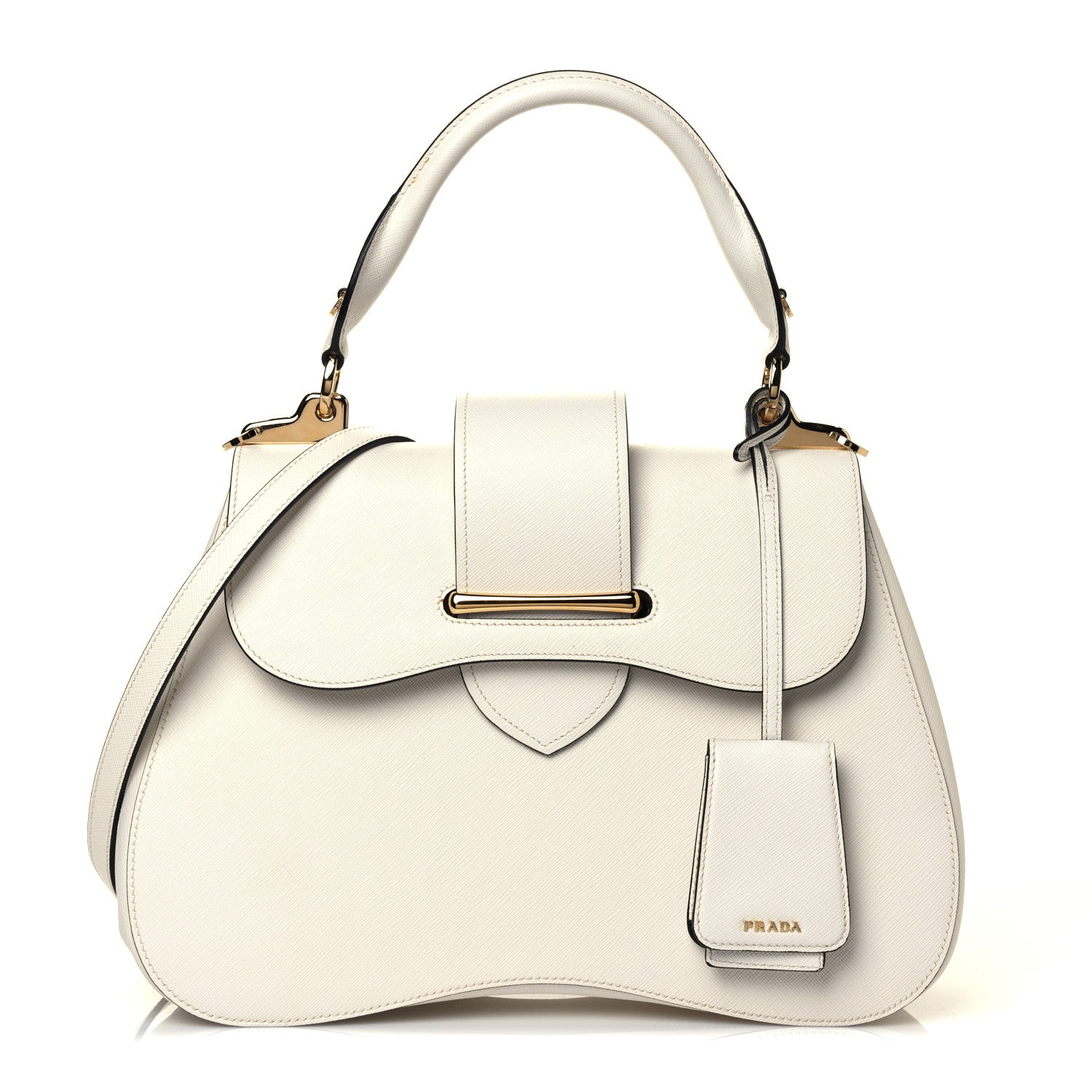 Prada Saffiano Lux Sidonie Top Handle Bag Talco 1 of 4