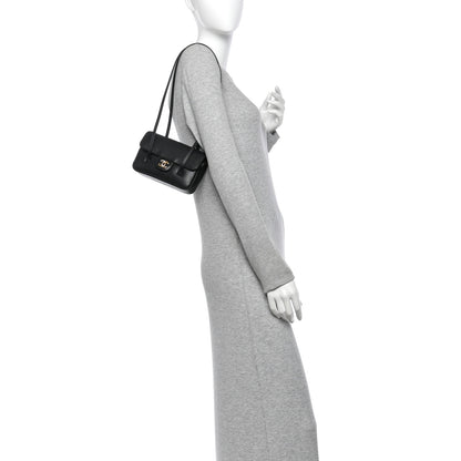Chanel Shiny Caviar Mini Preppy Coco Shoulder Bag Black 2 of 11