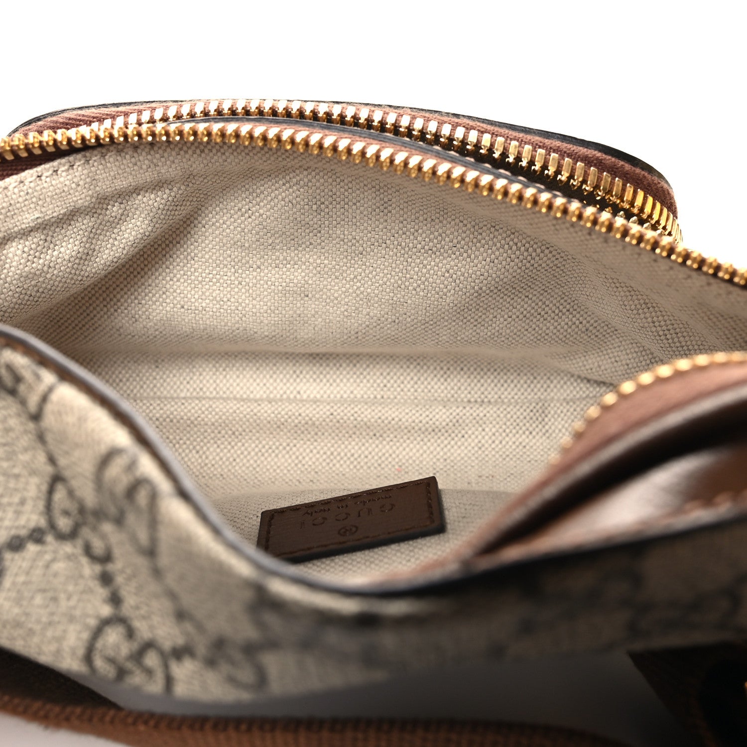 Gucci GG Supreme Monogram Textured Calfskin Retro Interlocking G Belt Bag Beige Ebony Brown Sugar 5 of 11