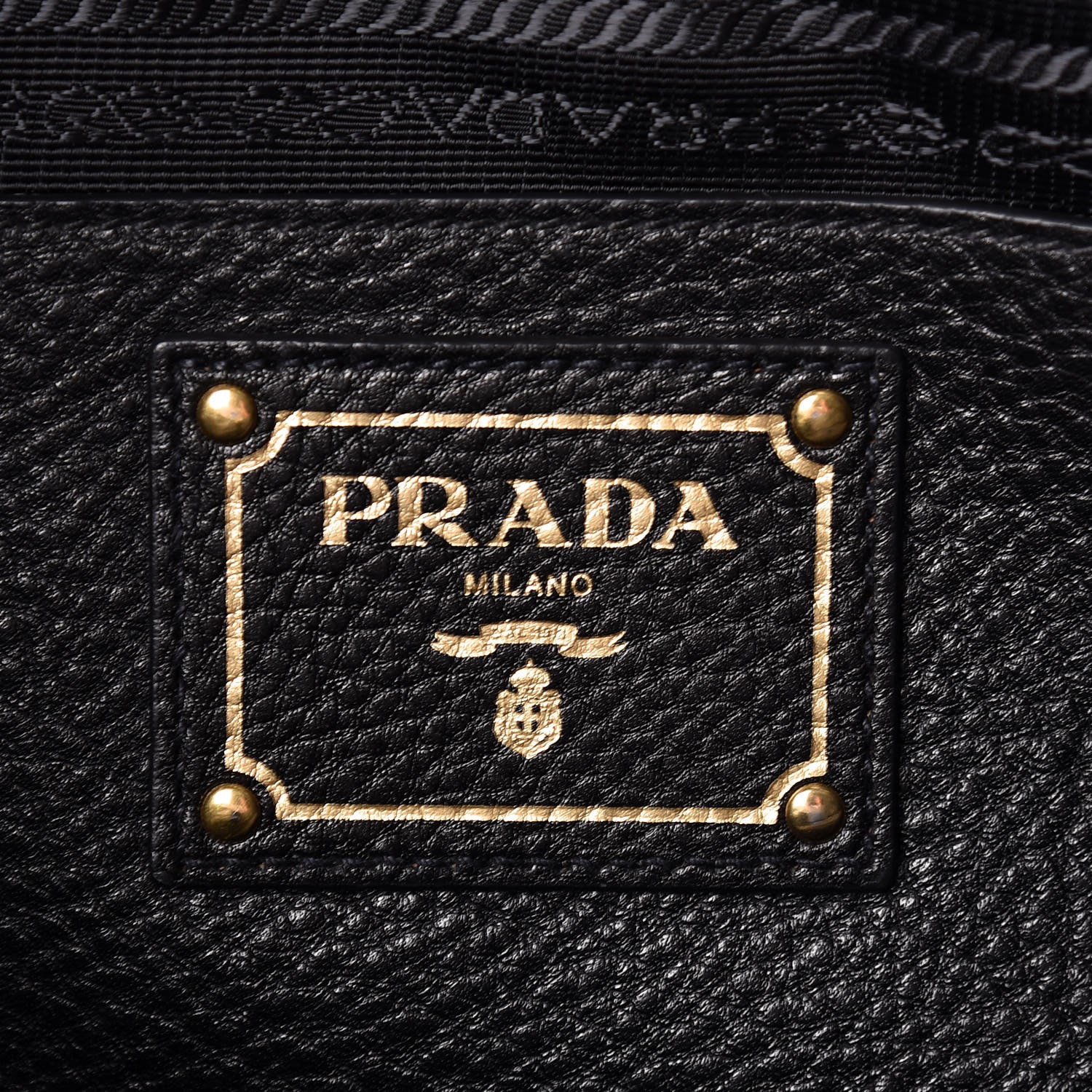 Prada Vitello Daino Side Pocket Tote Black 6 of 12