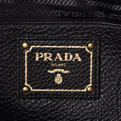 Prada Vitello Daino Side Pocket Tote Black 6 of 12