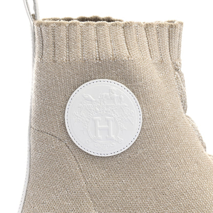 Hermes Knit Calfskin Duo Ankle Boots 36.5 Nocciola 10 of 10