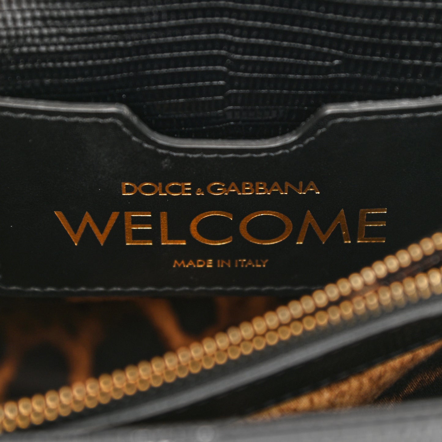 Iguana Calfskin Embossed Mini Welcome Crossbody Bag Black