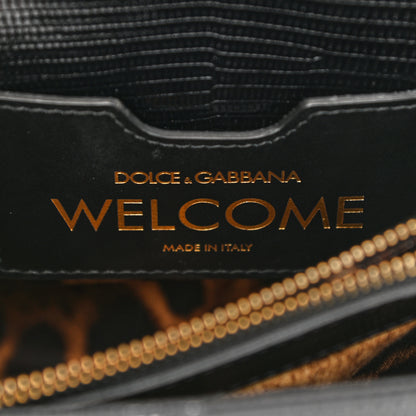 Dolce & Gabbana Iguana Calfskin Embossed Mini Welcome Crossbody Bag Black 10 of 15