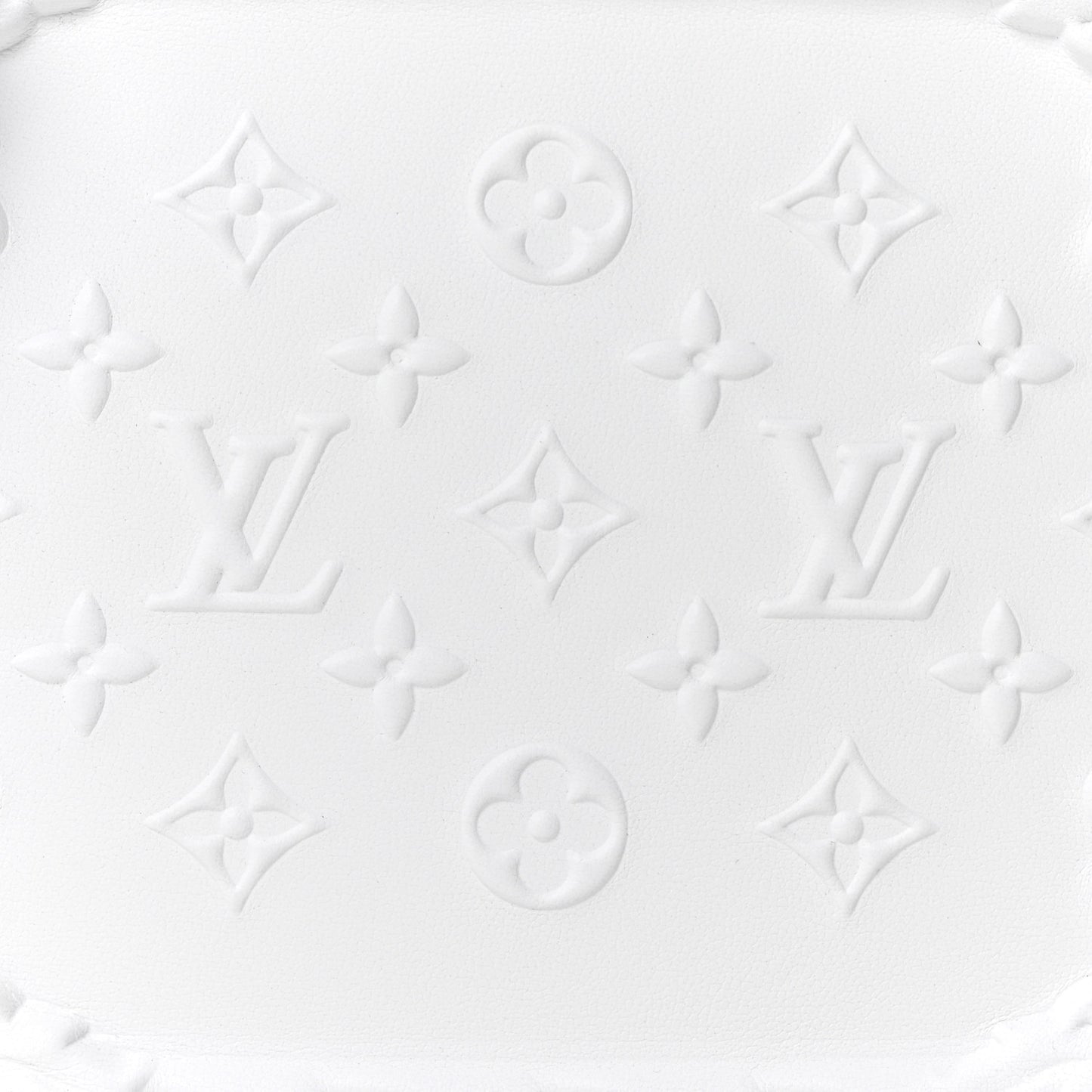 Calfskin LV Ornament Soft Trunk Optic White