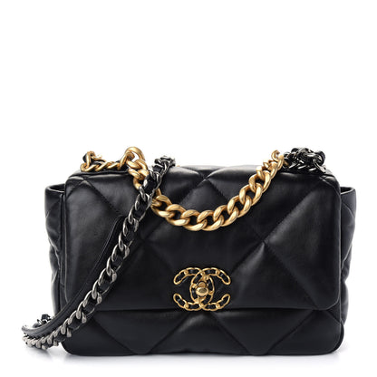 Chanel Lambskin Quilted Medium Chanel 19 Flap Black 1 of 9