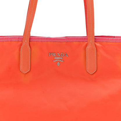 Prada Tessuto Nylon Saffiano Tote Papaya Ibisco 9 of 13