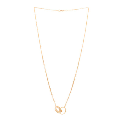Cartier 18K Pink Gold Diamond Interlocking LOVE Necklace 3 of 8
