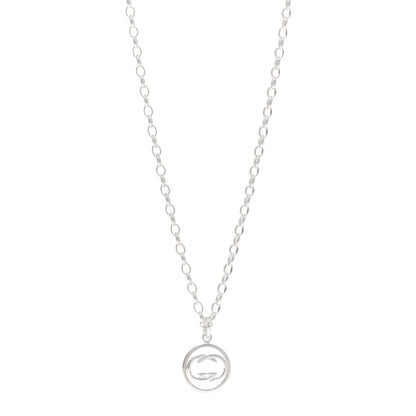 Gucci Sterling Silver Interlocking Circle GG Pendant Necklace 1 of 4