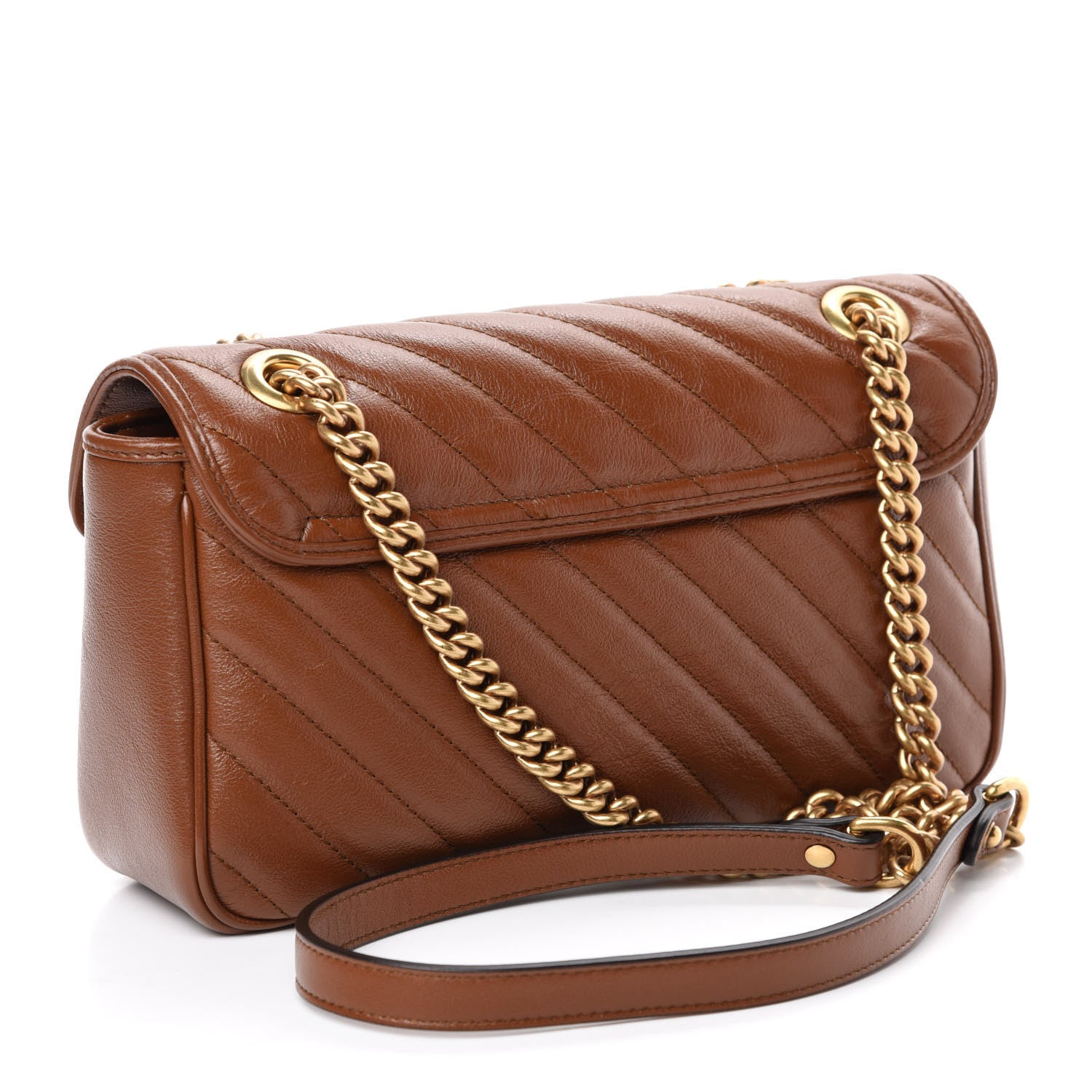 Gucci Azalea Calfskin Matelasse Diagonal Small GG Marmont Shoulder Bag Cuir 3 of 10