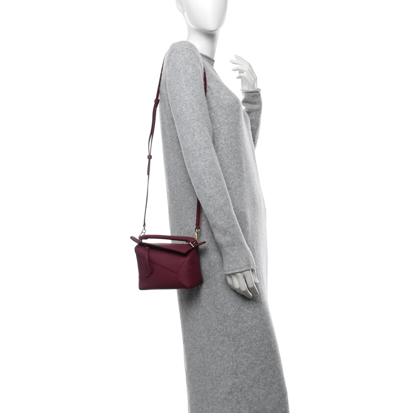 Calfskin Mini Puzzle Edge Bag Crimson