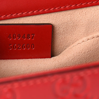 Gucci Guccissima Small Padlock Shoulder Bag Hibiscus Red 6 of 9