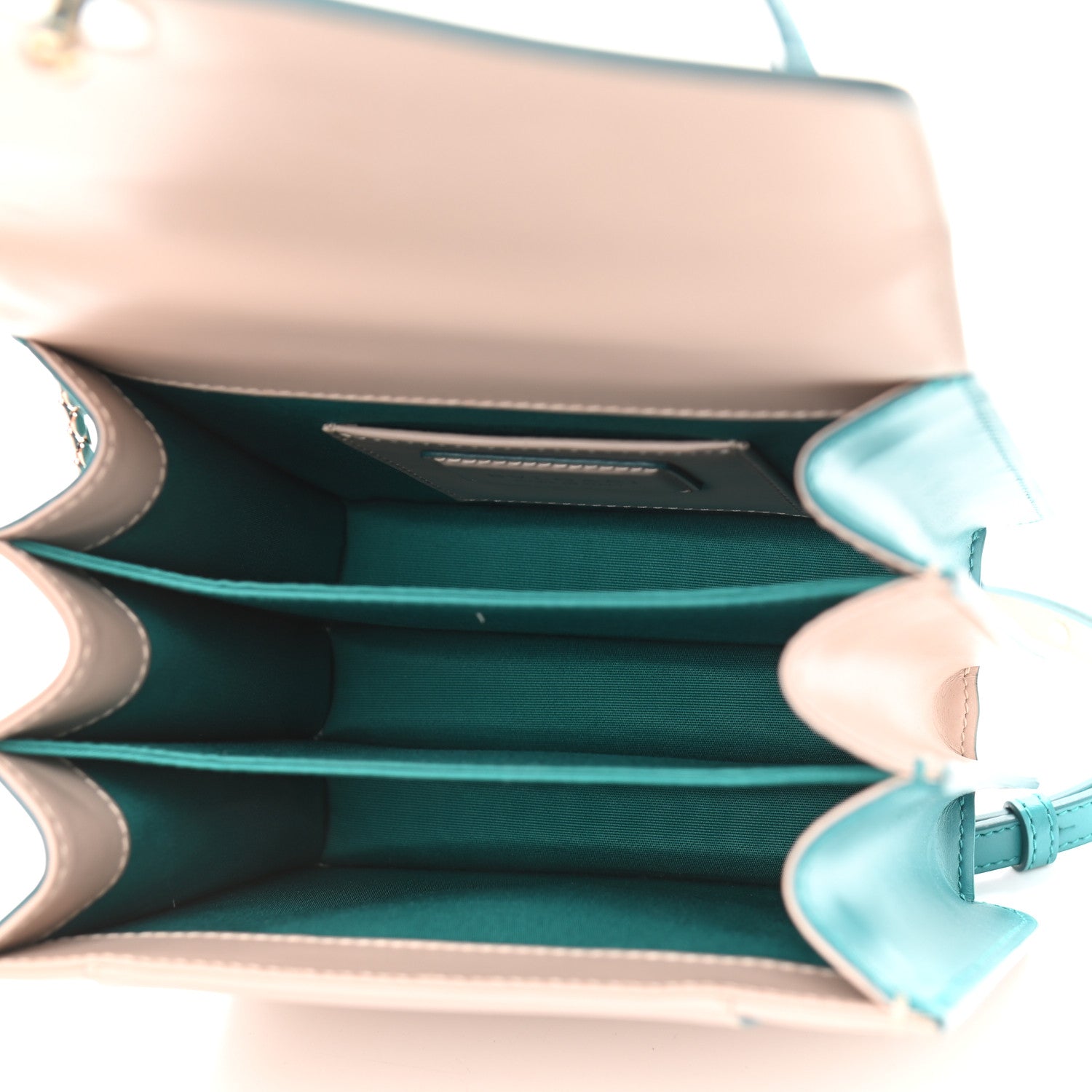 Bulgari Calfskin Contrast Serpenti Forever Top Handle Tropical Turquoise Milky Opal 6 of 9