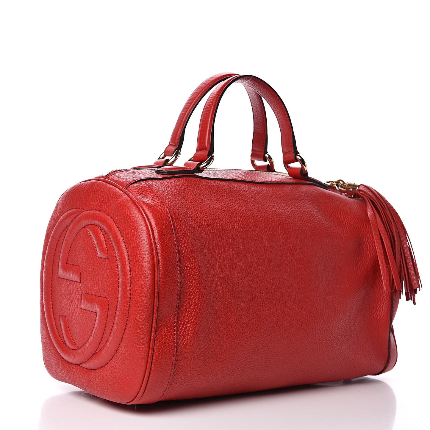 Pebbled Calfskin Medium Soho Boston Red