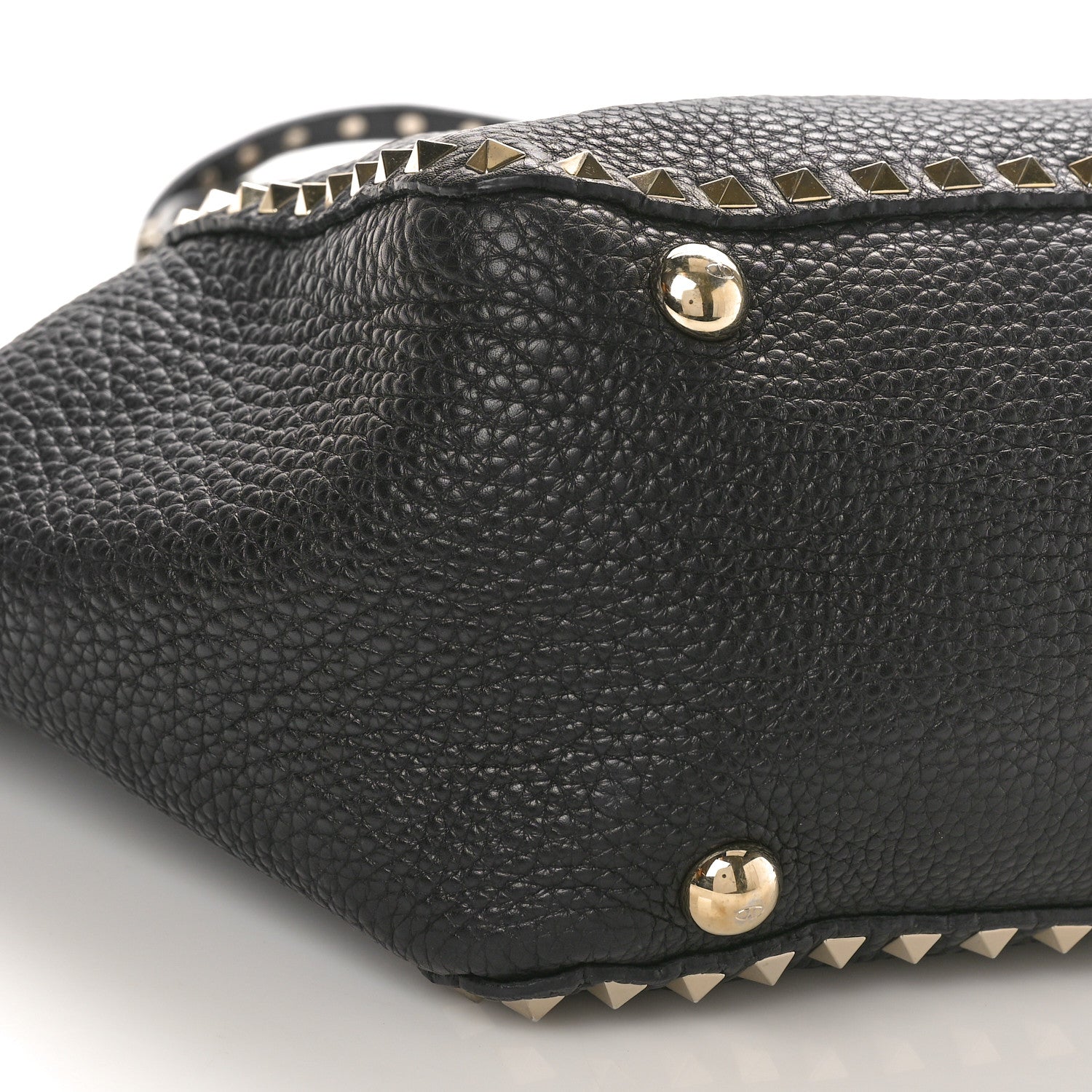 Valentino Garavani Pebbled Calfskin Medium Rockstud Tote Black 8 of 15