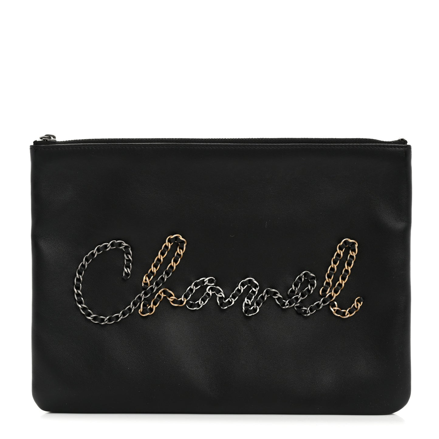 Calfskin Chain 20s Signe Medium Cosmetic Case Black