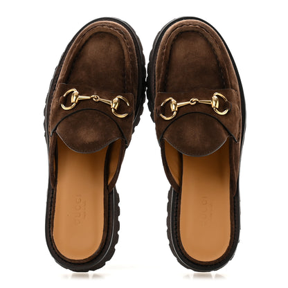Gucci Suede Horsebit Platform Mules 37 Washed Brown 2 of 11