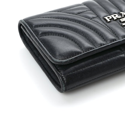 Prada Soft Calfskin Diagramme Continental Wallet Black 9 of 13