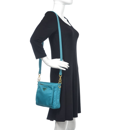 Prada Tessuto Nylon Saffiano Crossbody Bag Turchese 2 of 11