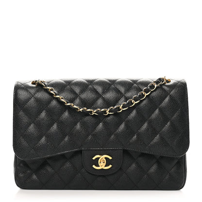 Chanel Caviar Quilted Jumbo Double Flap Black 1 of 10