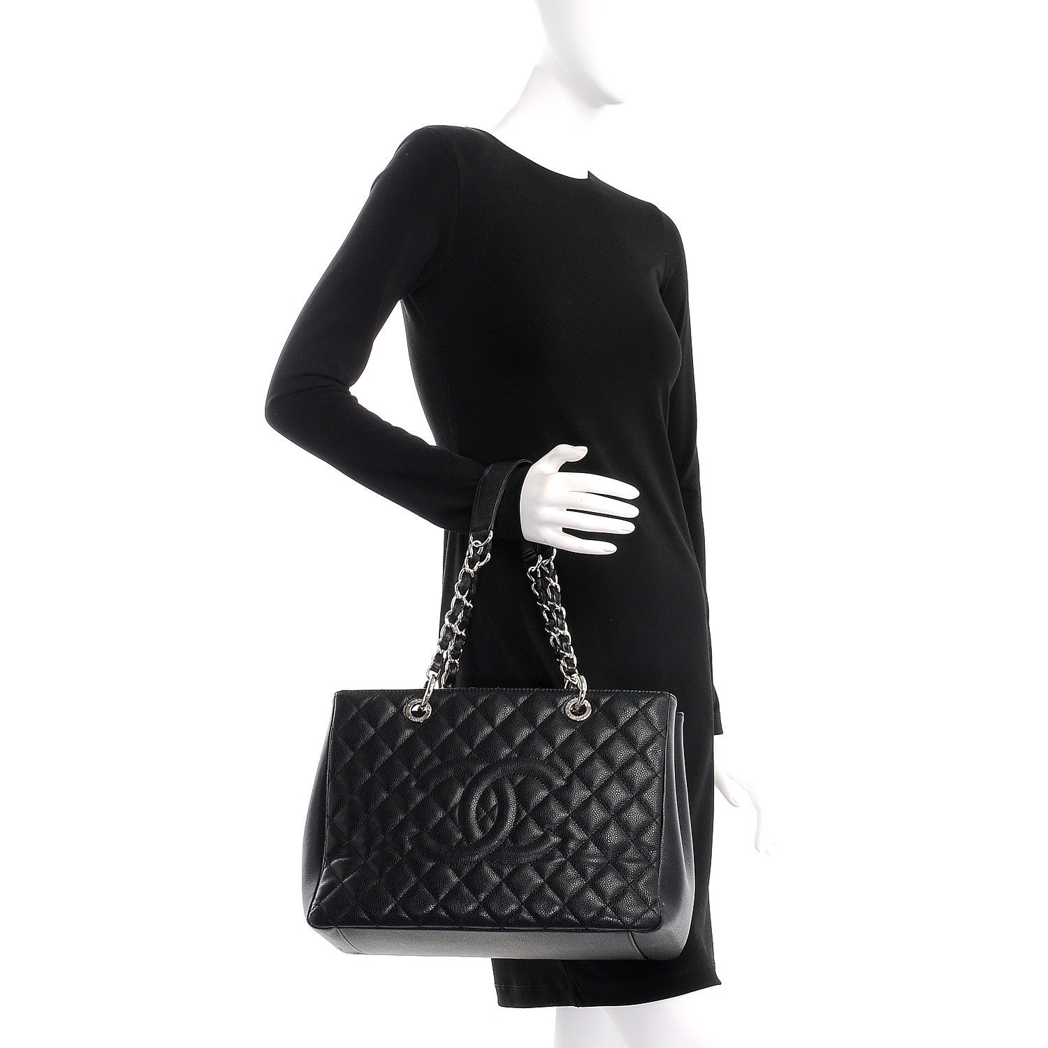 Chanel Caviar Quilted Grand Shopping Tote GST Black 2 of 8