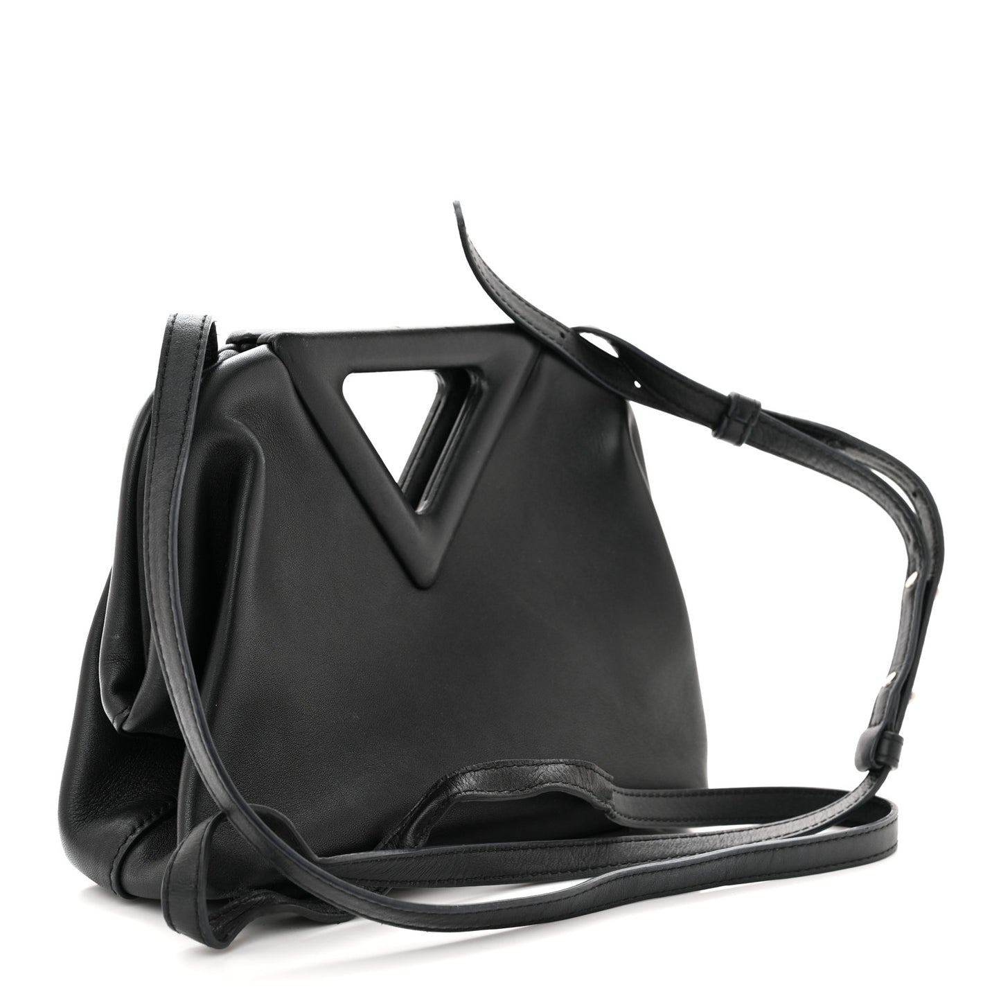 Calfskin Small The Point Triangle Bag Black