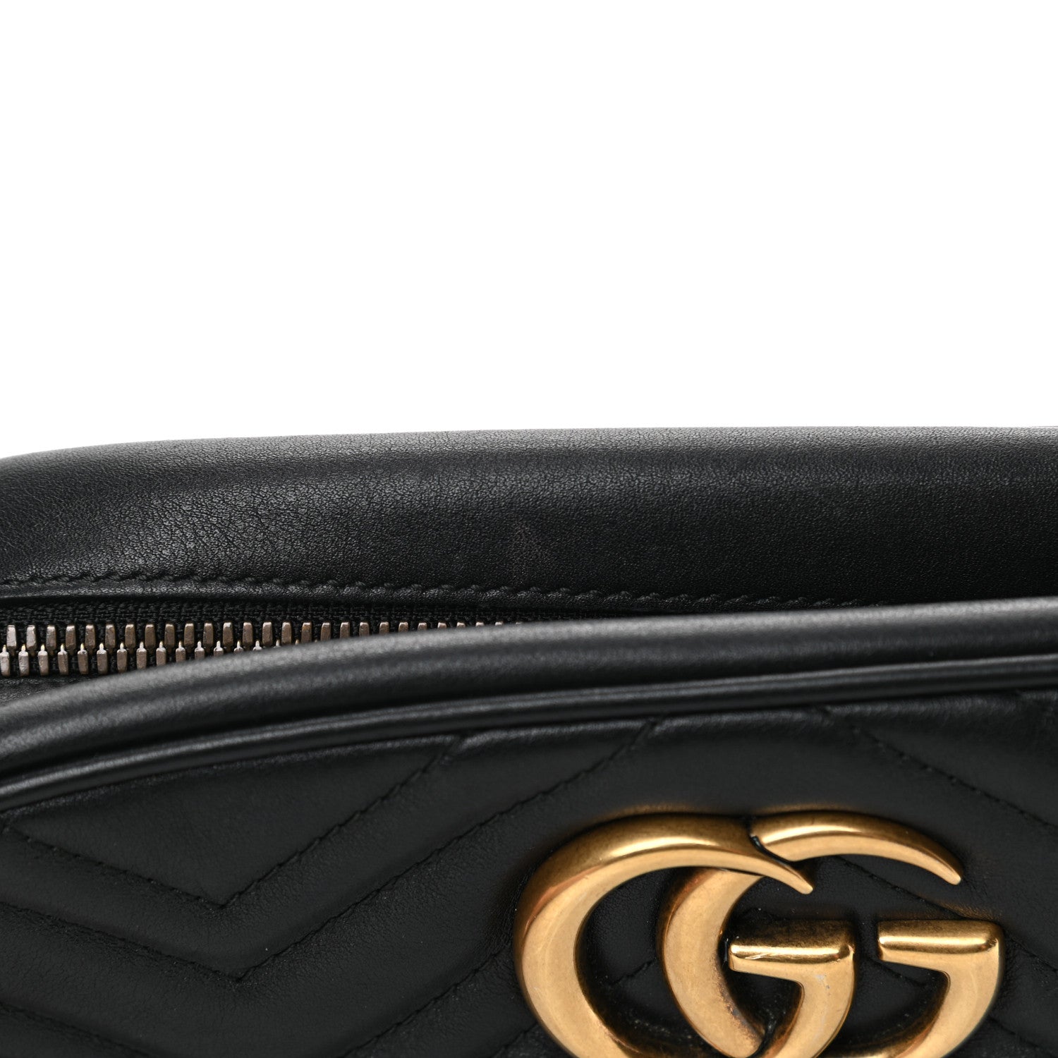 Gucci Calfskin Matelasse Small GG Marmont Chain Shoulder Bag Black 14 of 16