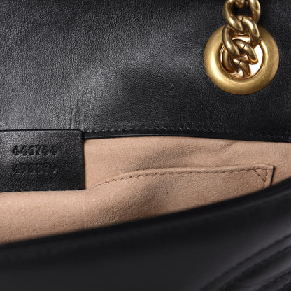 Gucci Calfskin Matelasse Mini GG Marmont Shoulder Bag Black 9 of 12