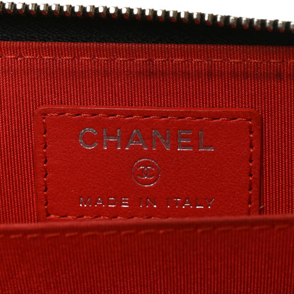 Chanel Lambskin Quilted Data Center Zip Around Coin Purse Wallet Black 6 of 6