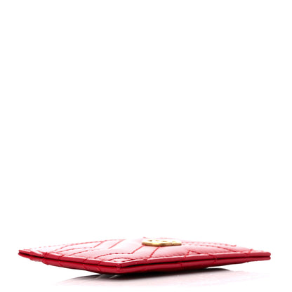 Gucci Calfskin Matelasse GG Marmont Card Holder Hibiscus Red 4 of 9