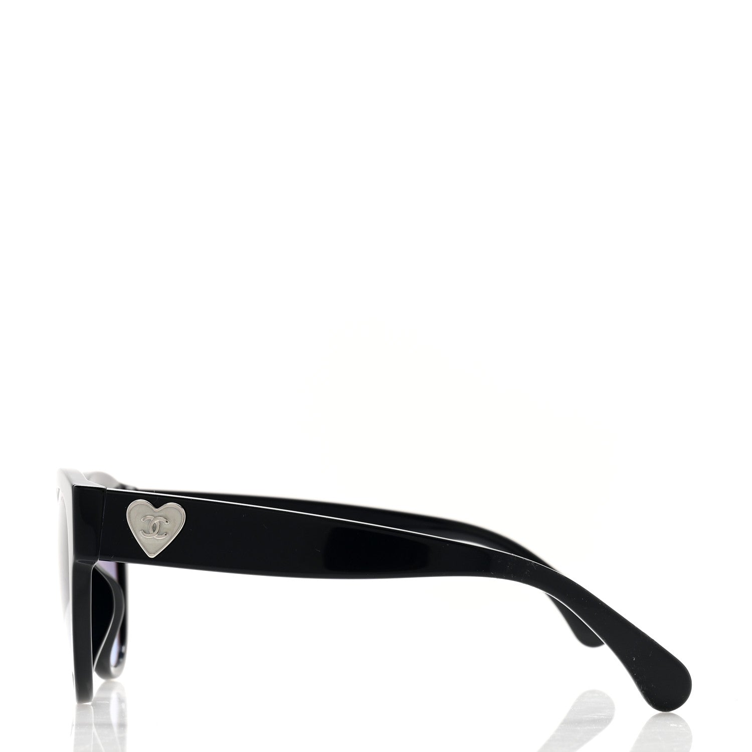 Chanel Acetate Enamel Heart Butterfly Sunglasses 5477-A Black 3 of 7