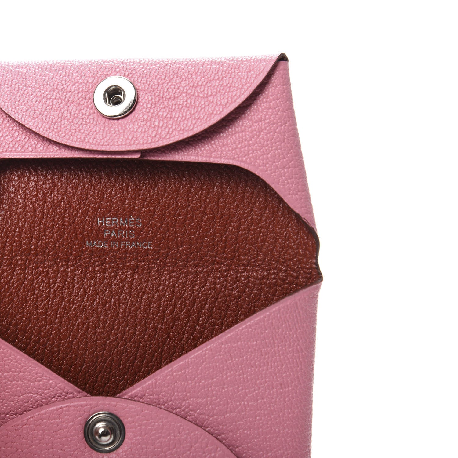 Hermes Chevre Mysore Verso Bastia Coin Purse Rose Confetti Brique 6 of 7