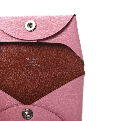Hermes Chevre Mysore Verso Bastia Coin Purse Rose Confetti Brique 6 of 7