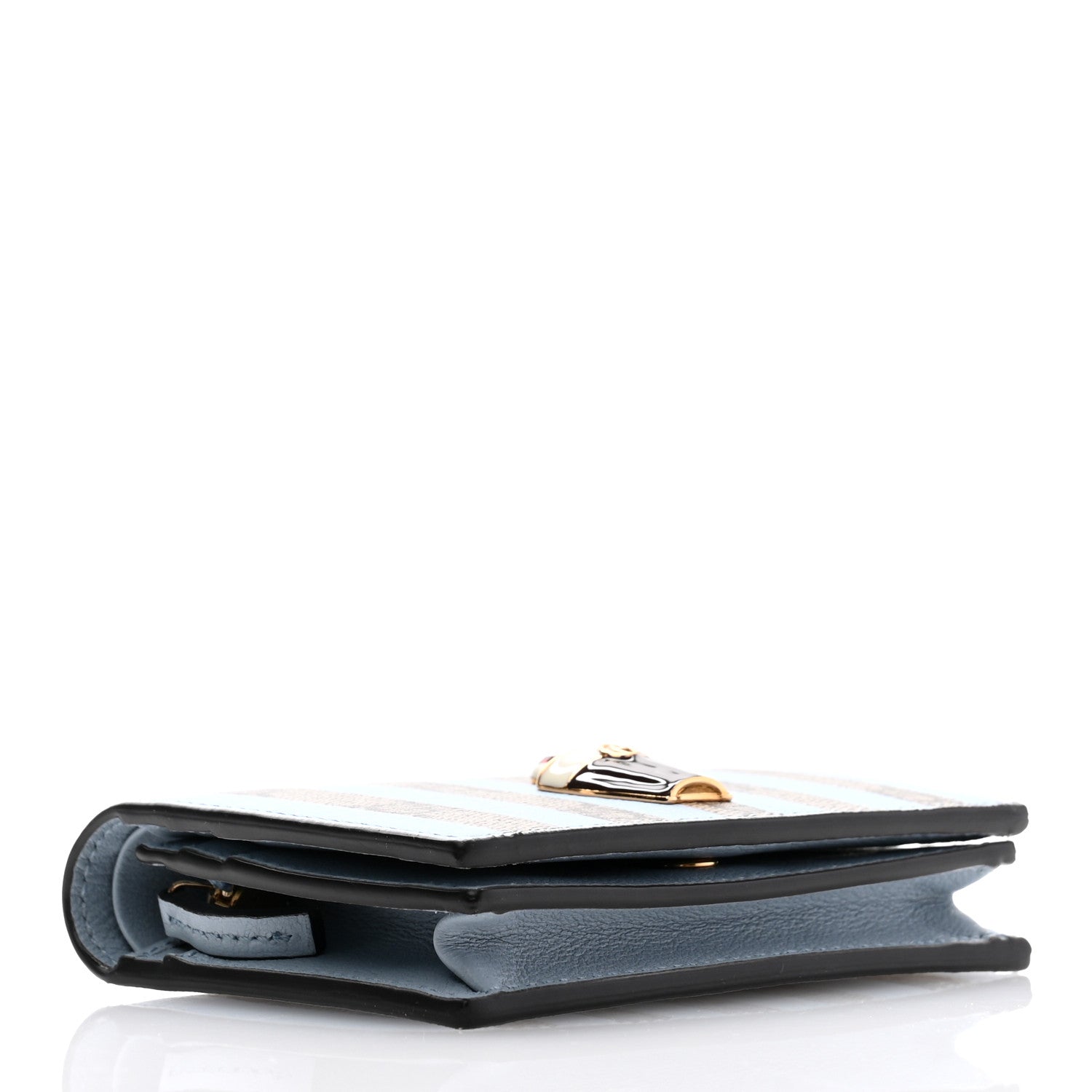 Gucci GG Supreme Monogram Vitello Eclipse Ice Cream Stripes Card Case Wallet Beige Ebony Paradise Cloud 4 of 8